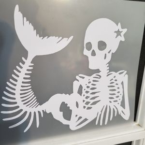 Skeleton mermaid sticker decal
